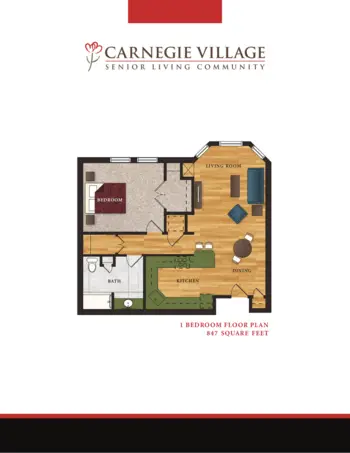 Floorplan of Carnegie Village Senior Living Community, Assisted Living, Belton, MO 11
