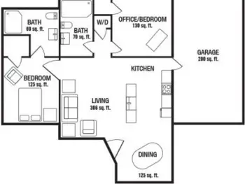 Floorplan of Country Place, Assisted Living, Scott City, MO 1