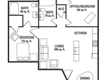 Floorplan of Country Place, Assisted Living, Scott City, MO 2