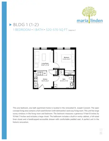 Floorplan of Maria Linden Assisted Living Apartments, Assisted Living, Milwaukee, WI 3