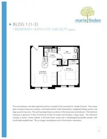Floorplan of Maria Linden Assisted Living Apartments, Assisted Living, Milwaukee, WI 4