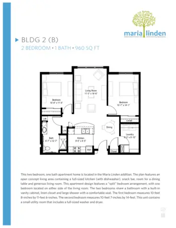 Floorplan of Maria Linden Assisted Living Apartments, Assisted Living, Milwaukee, WI 7