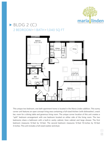 Floorplan of Maria Linden Assisted Living Apartments, Assisted Living, Milwaukee, WI 8