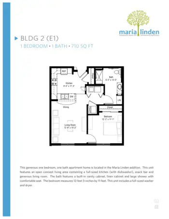 Floorplan of Maria Linden Assisted Living Apartments, Assisted Living, Milwaukee, WI 10