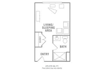 Floorplan of Morningside of Wilmington, Assisted Living, Wilmington, NC 2