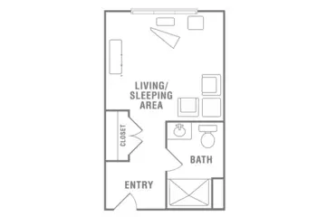 Floorplan of Morningside of Wilmington, Assisted Living, Wilmington, NC 3