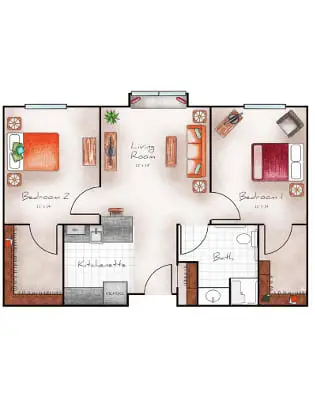 Floorplan of Orchard Pointe at Surprise, Assisted Living, Surprise, AZ 2