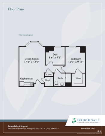 Floorplan of Brookdale Arlington, Assisted Living, Memory Care, Arlington, VA 3