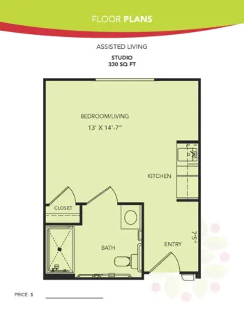 Floorplan of Orchard Park at Victory Lakes, Assisted Living, League City, TX 2