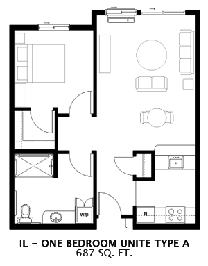 Floorplan of The Lakes, Assisted Living, Banning, CA 8