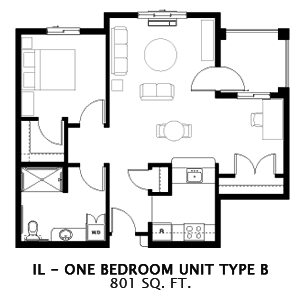 Floorplan of The Lakes, Assisted Living, Banning, CA 9