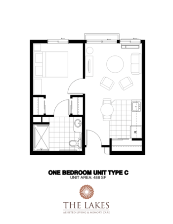 Floorplan of The Lakes, Assisted Living, Banning, CA 19