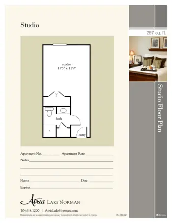 Floorplan of Atria Lake Norman, Assisted Living, Mooresville, NC 1