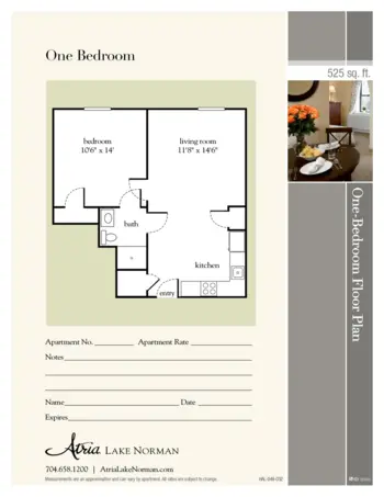 Floorplan of Atria Lake Norman, Assisted Living, Mooresville, NC 2