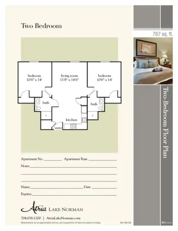 Floorplan of Atria Lake Norman, Assisted Living, Mooresville, NC 4