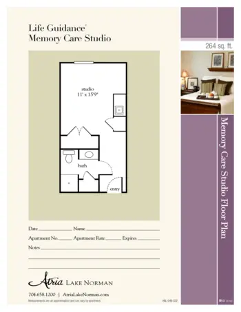 Floorplan of Atria Lake Norman, Assisted Living, Mooresville, NC 5