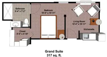 Floorplan of Bloom at German Church , Assisted Living, Indianapolis, IN 3