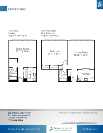 Floorplan of Brookdale Lake View, Assisted Living, Chicago, IL 1