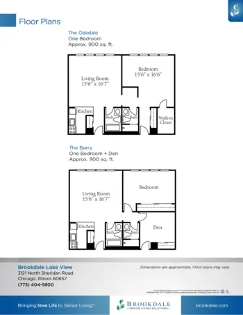 Floorplan of Brookdale Lake View, Assisted Living, Chicago, IL 2