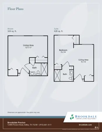 Floorplan of Brookdale Preston, Assisted Living, Dallas, TX 2