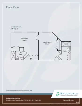 Floorplan of Brookdale Preston, Assisted Living, Dallas, TX 3