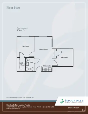 Floorplan of Brookdale San Marcos North, Assisted Living, San Marcos, TX 3