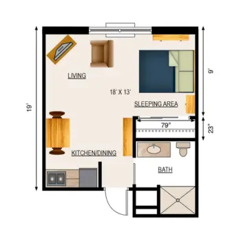Floorplan of Colby Retirement Community, Assisted Living, Colby, WI 1