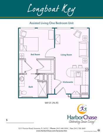 Floorplan of HarborChase of Sarasota, Assisted Living, Sarasota, FL 3
