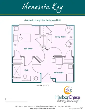 Floorplan of HarborChase of Sarasota, Assisted Living, Sarasota, FL 4