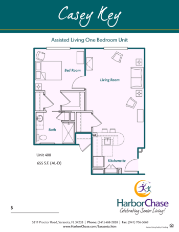 Floorplan of HarborChase of Sarasota, Assisted Living, Sarasota, FL 5