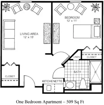 Floorplan of Princeton Village of Largo, Assisted Living, Largo, FL 2