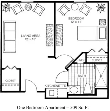 Floorplan of Princeton Village of Largo, Assisted Living, Largo, FL 3