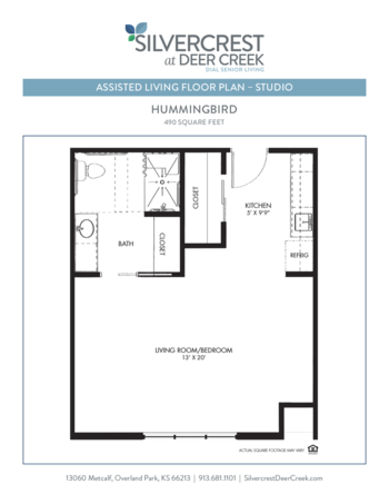 Floorplan of Silvercrest at Deer Creek, Assisted Living, Overland Park, KS 12