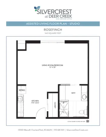 Floorplan of Silvercrest at Deer Creek, Assisted Living, Overland Park, KS 15