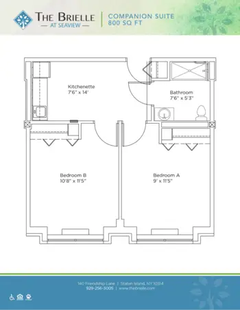 Floorplan of The Brielle at Seaview, Assisted Living, Staten Island, NY 1