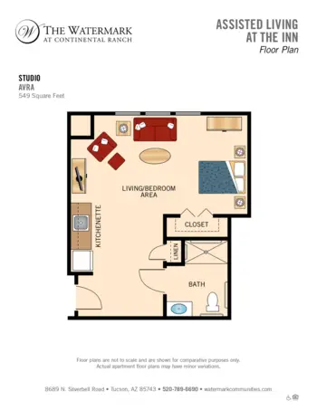 Floorplan of Watermark at Continental Ranch, Assisted Living, Tucson, AZ 5