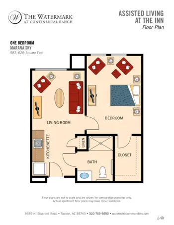 Floorplan of Watermark at Continental Ranch, Assisted Living, Tucson, AZ 6