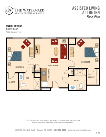 Floorplan of Watermark at Continental Ranch, Assisted Living, Tucson, AZ 8