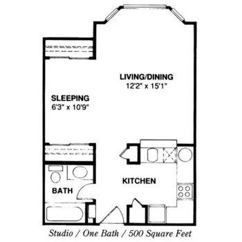 Floorplan of Williamsburg Senior Living Community, Assisted Living, Baton Rouge, LA 1