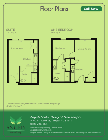 Floorplan of Angels Senior Living at New Tampa, Assisted Living, Tampa, FL 1