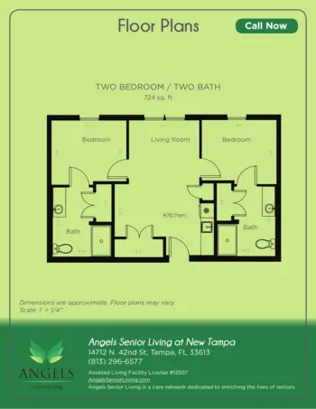 Floorplan of Angels Senior Living at New Tampa, Assisted Living, Tampa, FL 2