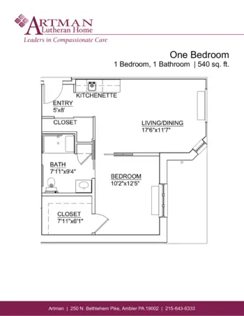Floorplan of Artman Lutheran Home, Assisted Living, Ambler, PA 3