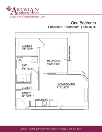 Floorplan of Artman Lutheran Home, Assisted Living, Ambler, PA 4
