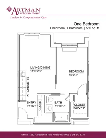 Floorplan of Artman Lutheran Home, Assisted Living, Ambler, PA 5