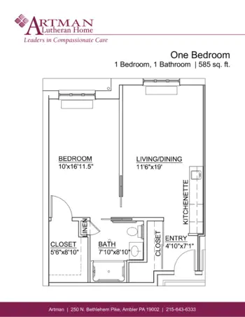 Floorplan of Artman Lutheran Home, Assisted Living, Ambler, PA 6