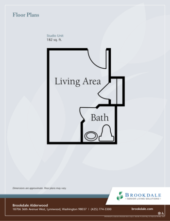 Floorplan of Brookdale Alderwood, Assisted Living, Lynnwood, WA 1