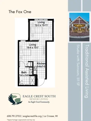 Floorplan of Eagle Crest South, Assisted Living, La Crosse, WI 2