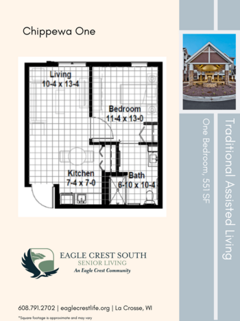 Floorplan of Eagle Crest South, Assisted Living, La Crosse, WI 4