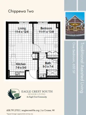 Floorplan of Eagle Crest South, Assisted Living, La Crosse, WI 5