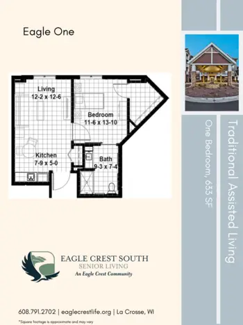 Floorplan of Eagle Crest South, Assisted Living, La Crosse, WI 6